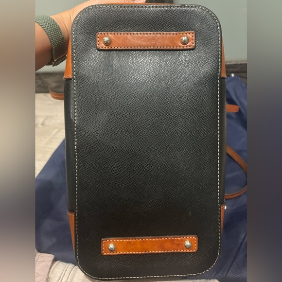 Dooney & Bourke Large Leather Shoulder Tote - Black with Striped interior
. - Picture 3 of 14